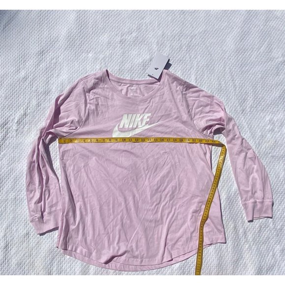 NWT Nike Essential Long Sleeve Tee Plus Size 1X Pullover T Shirt Top Pink - Picture 6 of 7